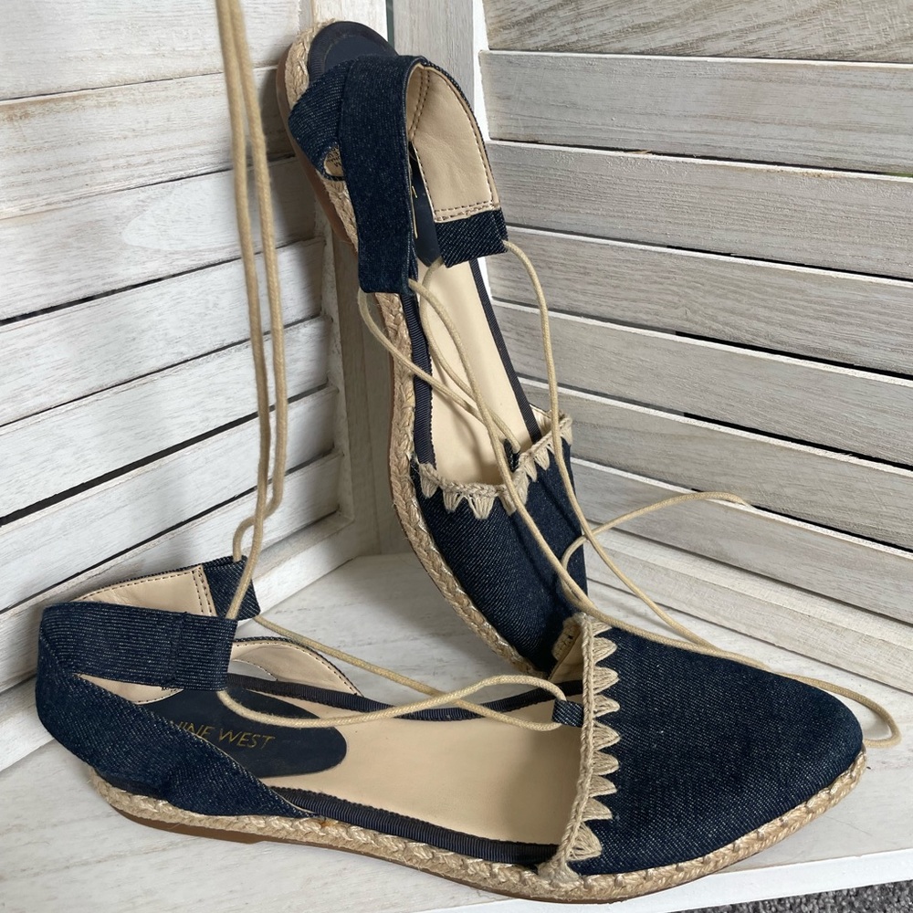 Nine West Almond Toe Ankle Wrap Loafers